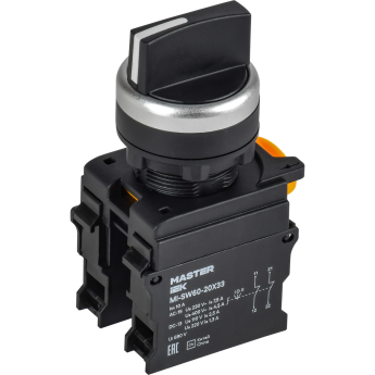 Переключатель на 3 положения возвратный IEK MASTER MI-SW60-20X33-5-24-3-K02 2NO чёрный