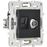 Розетка двойная IEK SKANDY TV+RJ45 кат.6E SK-A15Bl черный SK-AK20-2-K02