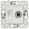 Розетка двойная TV+RJ45 кат.5E IEK SKANDY SK-A14W арктический белый SK-AK20-1-K01