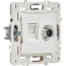 Розетка двойная TV+RJ45 кат.5E IEK SKANDY SK-A14W арктический белый SK-AK20-1-K01