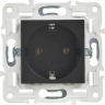 Розетка IEK SKANDY SK-R05Bl с заземлением без защитных шторок 16А черный SK-R11-16-K02