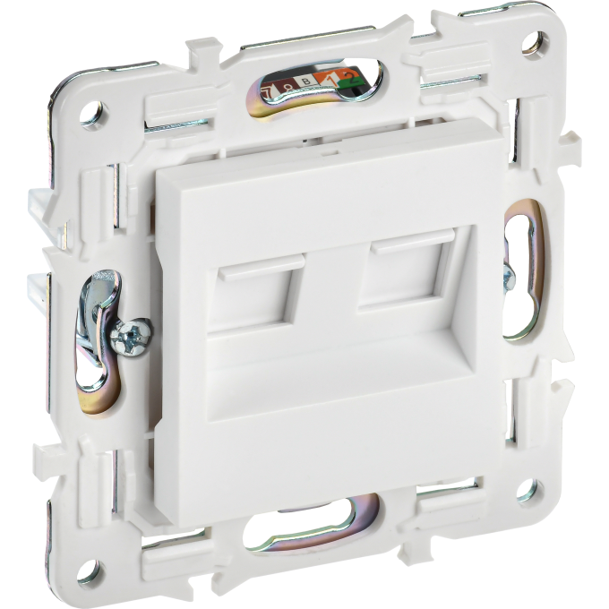 Розетка компьютерная двойная RJ45 IEK SKANDY SK-K03W кат.5E арктический белый SK-K20-1-K01
